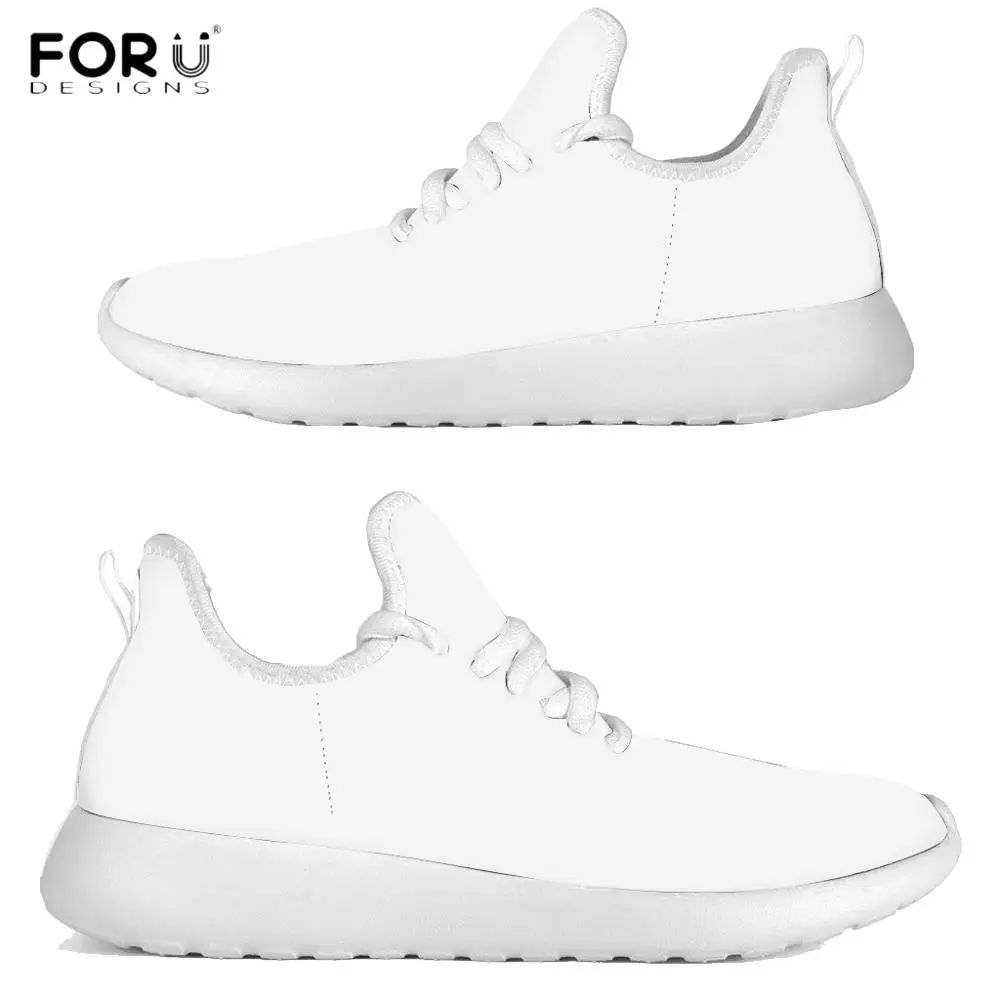 FORUDESIGNS/Новинка года; стильные женские кроссовки белого цвета из сетчатого трикотажа; Повседневная весенне-Осенняя обувь на плоской подошве; женская обувь; Zapatos de Mujer