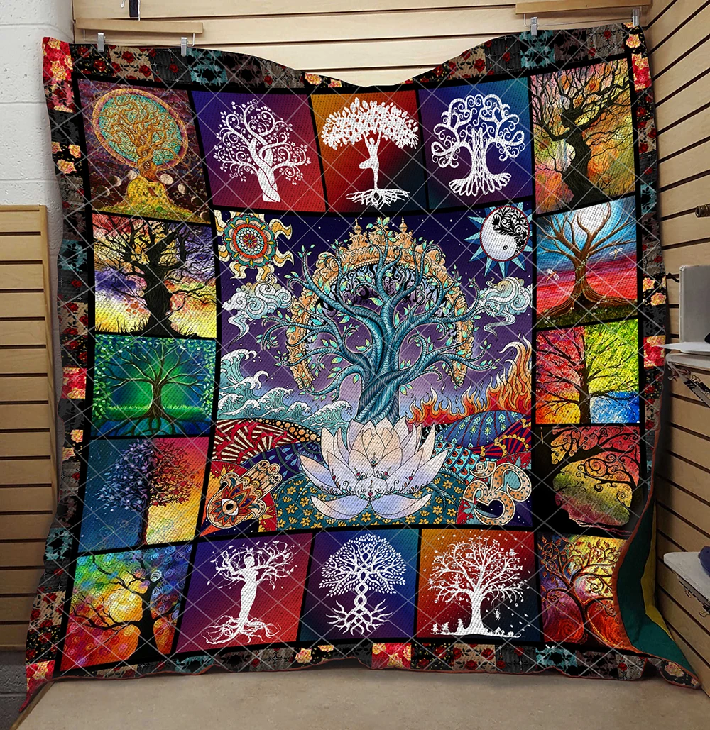 Одеяло с изображением дерева Бога красивое Мягкое высококачественное одеяло 3D