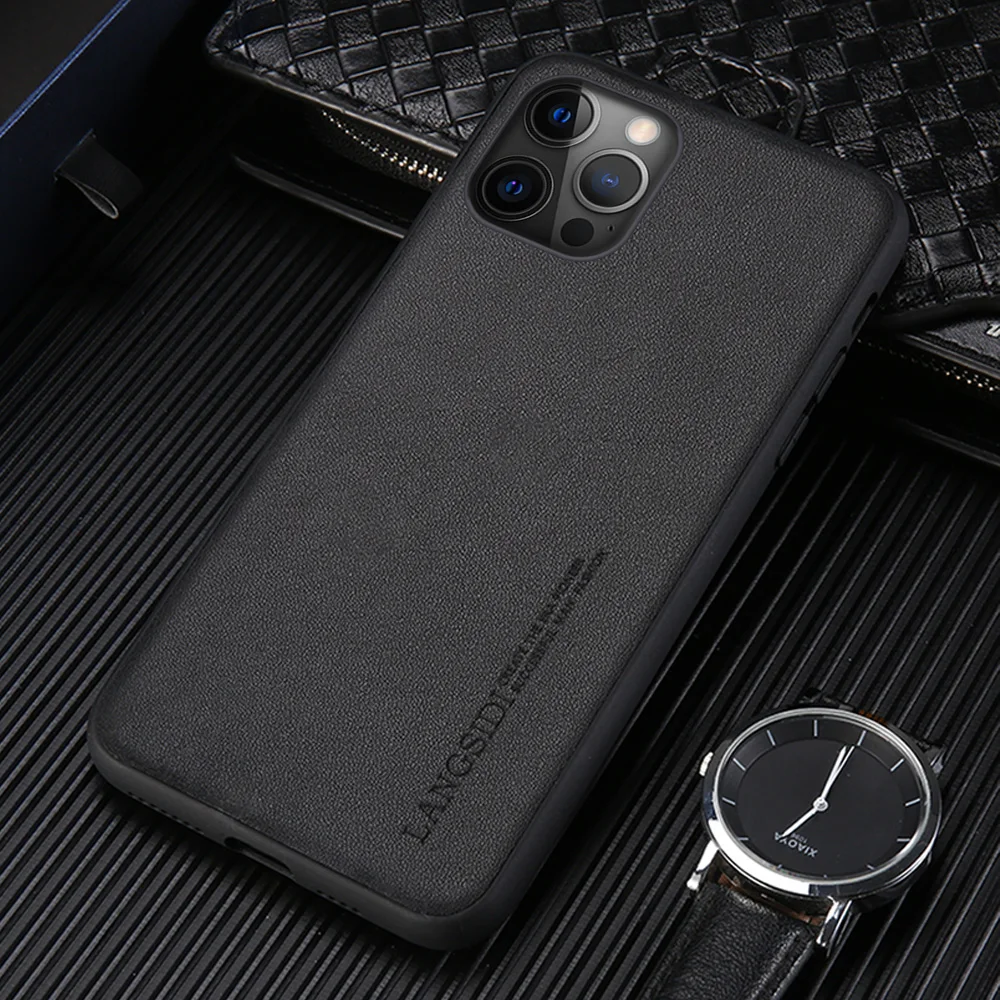 

Genuine Leather Business Phone Cases For iPhone 13 Pro Max 12 Mini 12 11 Pro Max X XS Max XR 6 6s 7 8 plus 5 se 2020 Back Cover
