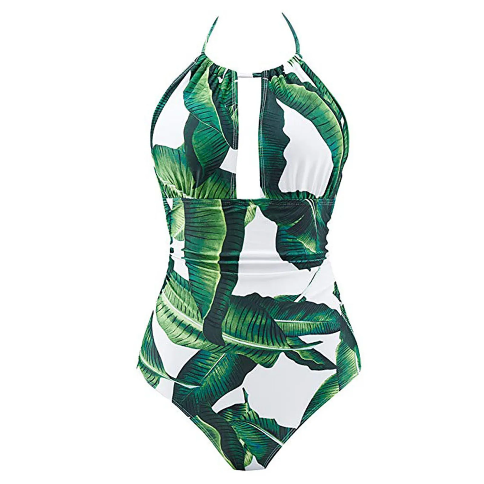 

New Sexy Bikini 2021 Printed Swimsuit Women Swimwear One-Piece Drawstring Swimsuit Halter Swimwear Beachwear