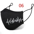 Маска для лица с музыкальным принтом для взрослых, моющаяся ткань для рта, маска для косплея на Хэллоуин, многоразовые шапочки с ушками Санты, 1 шт.