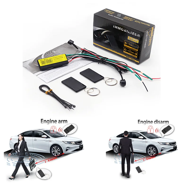 

Auto Anti Theft Device Anti Robbery Cut Off Oil Power Failure Flameout Car Alarm Remote Control Case Lock 2.4G RFID Engine Lock