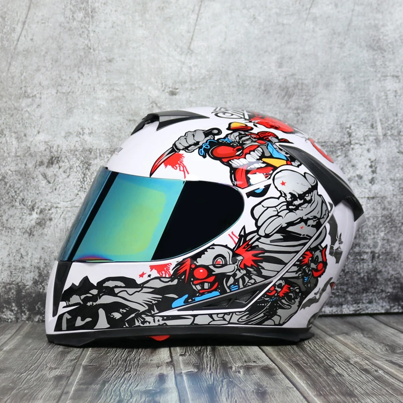 Полнолицевой мотоциклетный шлем capacete Профессиональный гоночный шлем каска точка Радужный оттенок мотоциклетный кросс-кантри тур - Цвет: 11