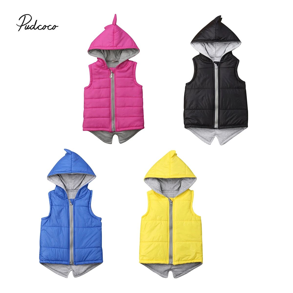 2019 брендовая теплая куртка с капюшоном для маленьких девочек динозавром милая детская без рукавов верхняя