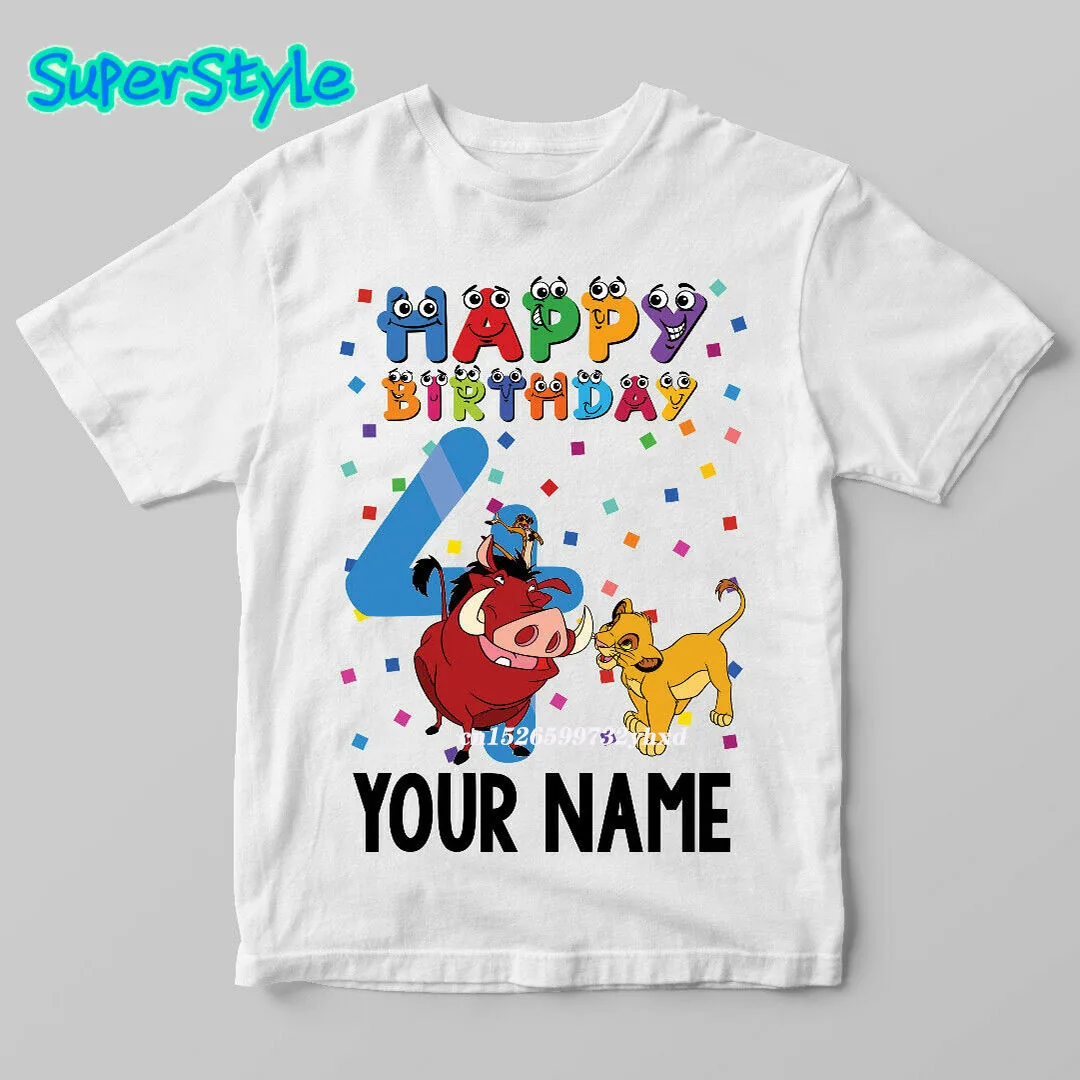 Рубашки для мальчиков и девочек с цифрами 1 12 2021 смешная футболка симбой на день