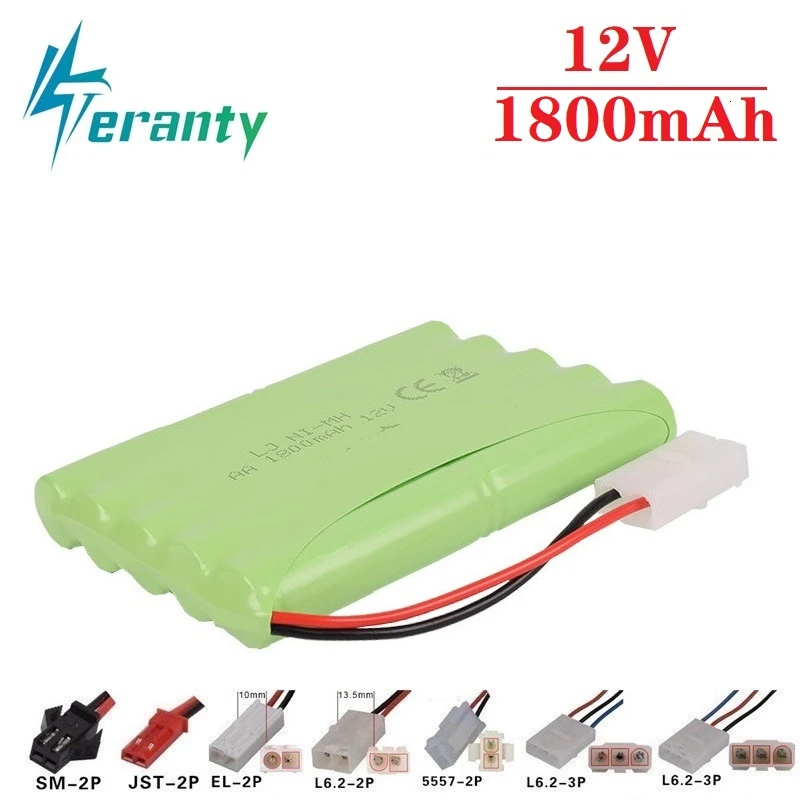 

1800mah 12v Rechargeable Battery For Rc toys Cars Tanks Train RC Robots Gun Boat NiMH Battery AA 12v 1000mah Battery Pack