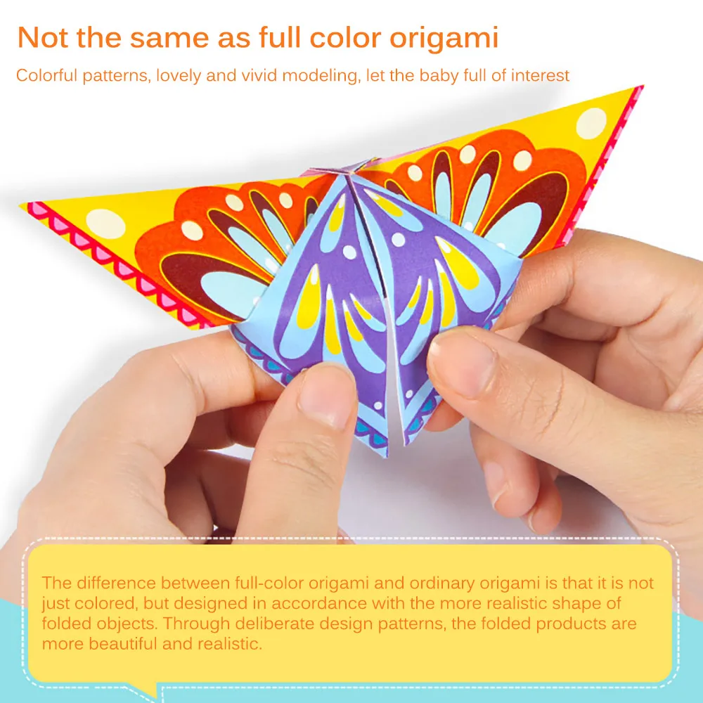 

54Pcs/Set Cartoon Origami Paper Colorful Book Children Toy Animal Pattern 3D Puzzle Handmade DIY Craft Paper Educational Toy