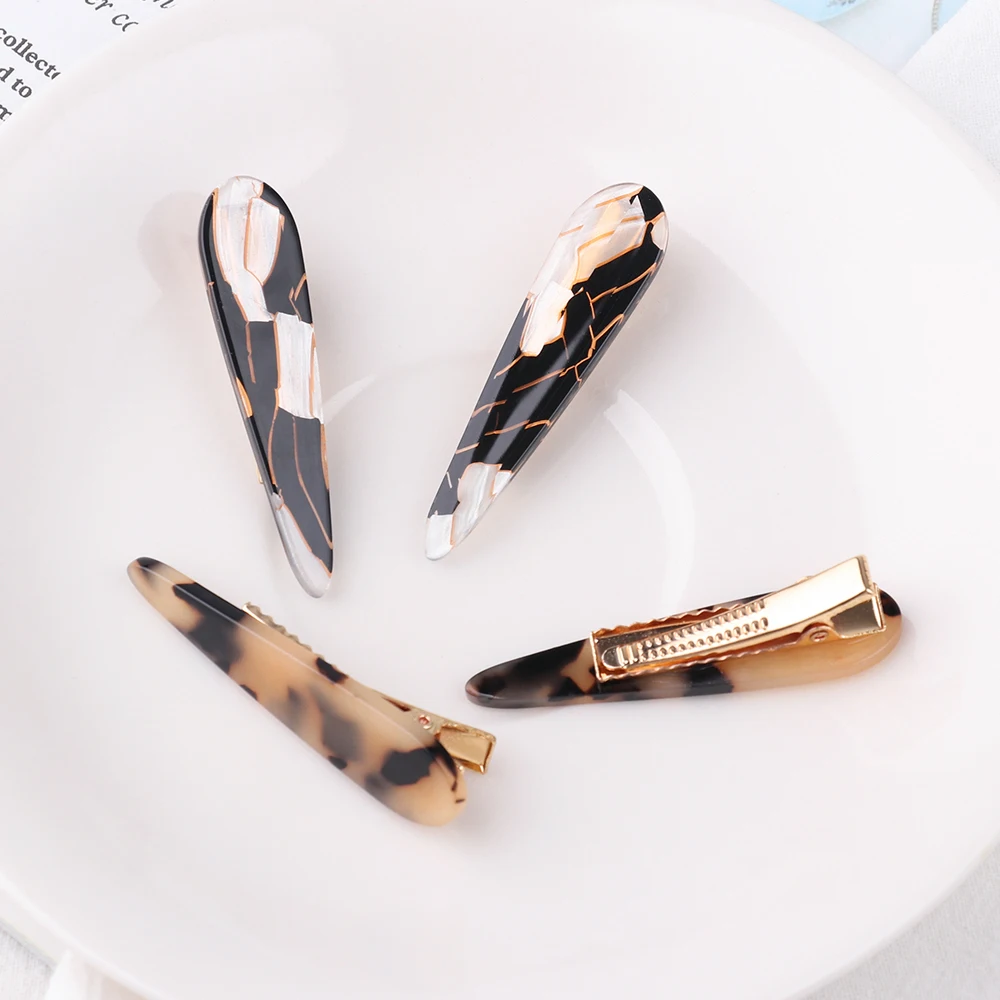 2 шт. заколки для волос с леопардовым принтом геометрические элегантные женские