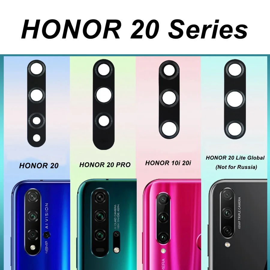 Стекло для объектива задней камеры Huawei Honor 6X 8A 8X 8S 8C 9 Lite V9 9C 10 10i V10 Play 20 Pro 20i V20 30 30S 30i |