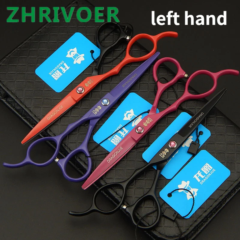 

4 color left hand scissors haircut scissors flat scissors teeth scissors left handed hairdressing scissors set combination 6inch