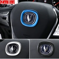 car styling steering wheel decorative frame abs logo stickers decoration for changan cs35 plus 2020 modification accessorie