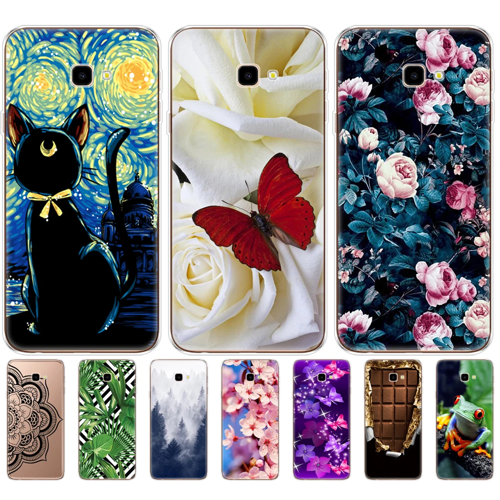 Силиконовый чехол для Samsung J4 Plus мягкий из ТПУ с принтом Prime sm j415 Capas J4Plus 2018|Бамперы| |