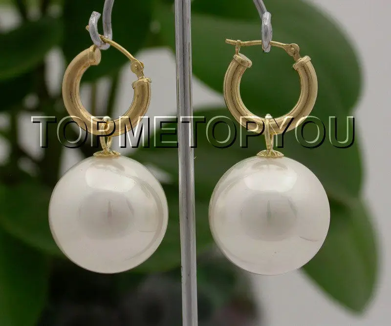 Бесплатная доставка&gt Подлинная AAA Висячие большие 20 мм белые круглые морские