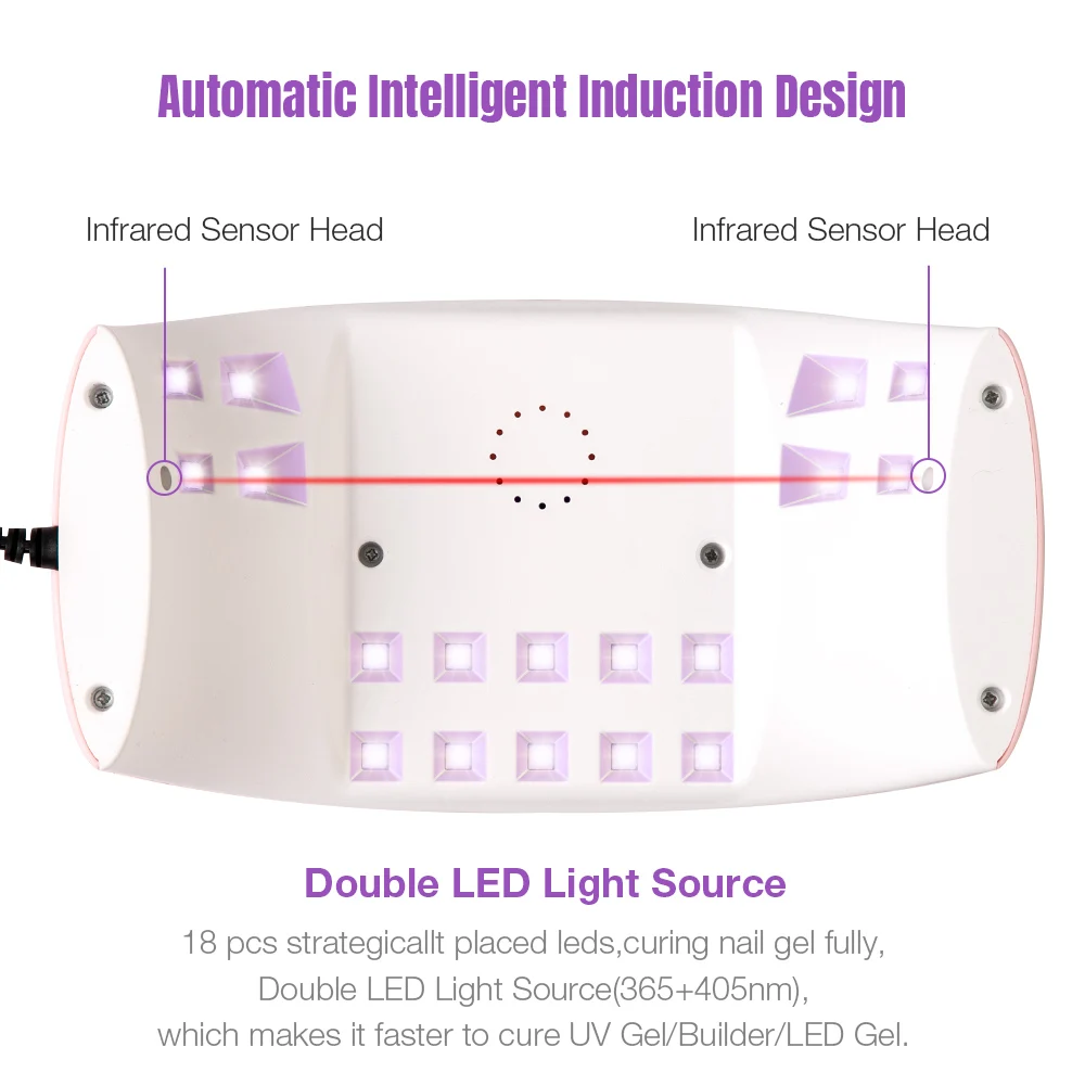 УФ лампа для сушки гель лака 36 Вт 18 светодиодный одов|Сушилки ногтей| |