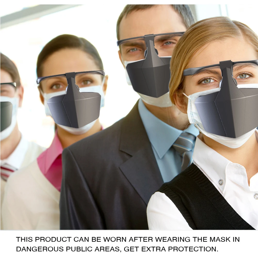 Открытый рот маска пластиковая защитная против капель Анти-туман изоляционная