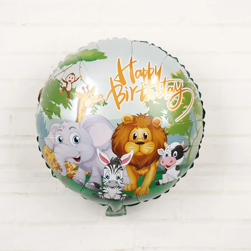 5pcs Cartoon Jungle Animals Foil Helium Balloon Happy Birthday Boy Girl Party Decorations Kids Toy Baby Shower Air Balls | Дом и сад
