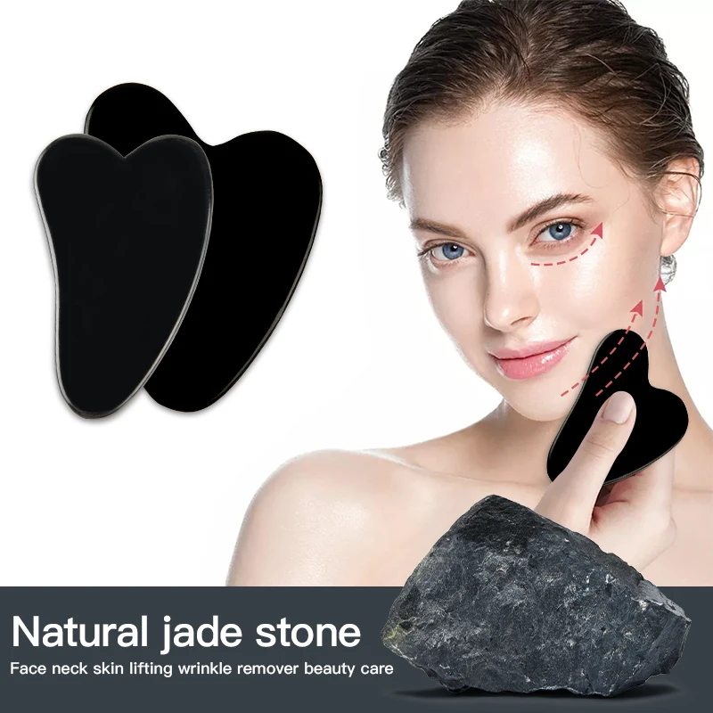

Natural Obsidian Face Massager Guasha Board Scraper Tools for Face Back Body Pressure Therapy Guasha Massage Health Care Tool