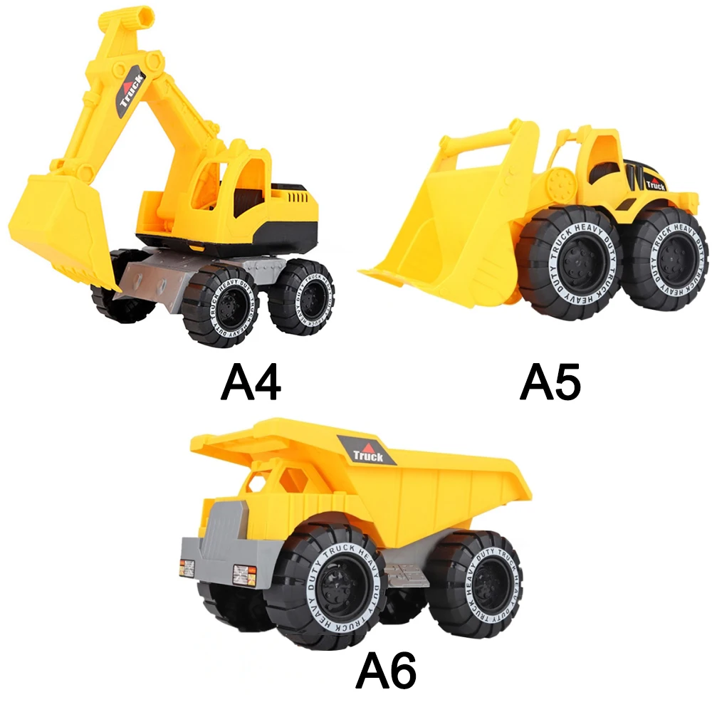 A4 A5 A6 Детская светящаяся игрушка, автомобиль, инженерный автомобиль, экскаватор, модель трактора, игрушка, самосвал, модель, Классическая игрушечная техника, мини-подарок для мальчика - Цвет: A4 A5 A6