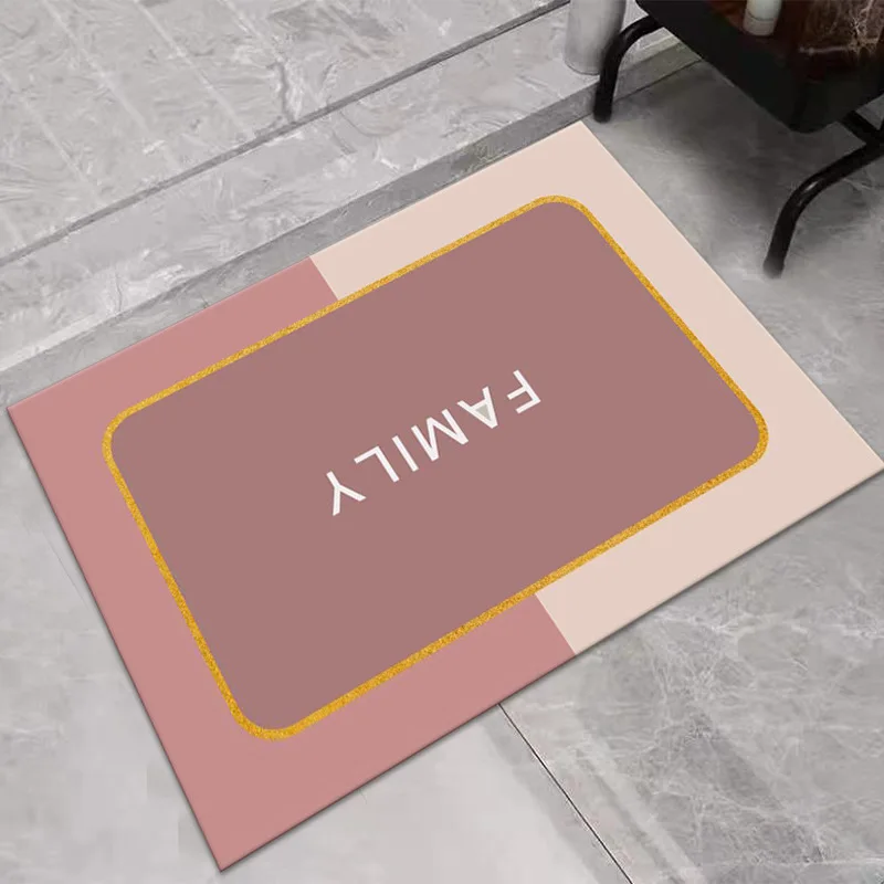 

Rectangular Bathroom Rug Absorbent Foot Pad Simple Soft Diatom Mud Door Pad Support Customization Bathroom Carpet