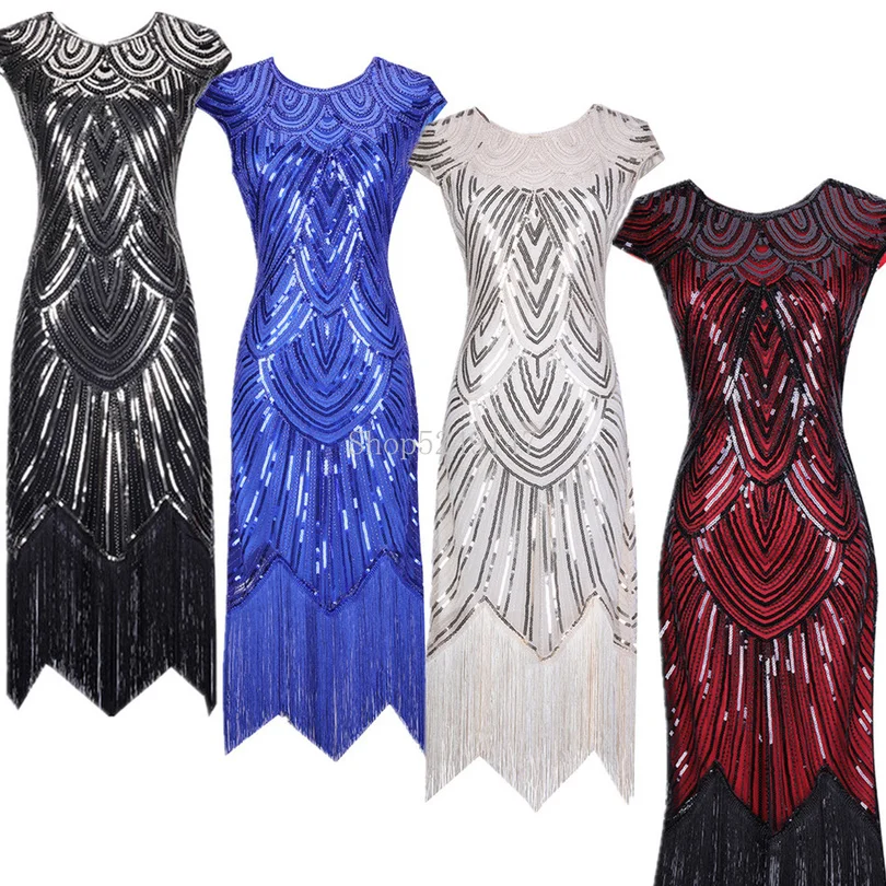 

Women's Gatsby Dress 1920s Flapper Dress Women Sequin Handmade Embellished Fringe Dress Dance Gatsby Vintage Party Dress