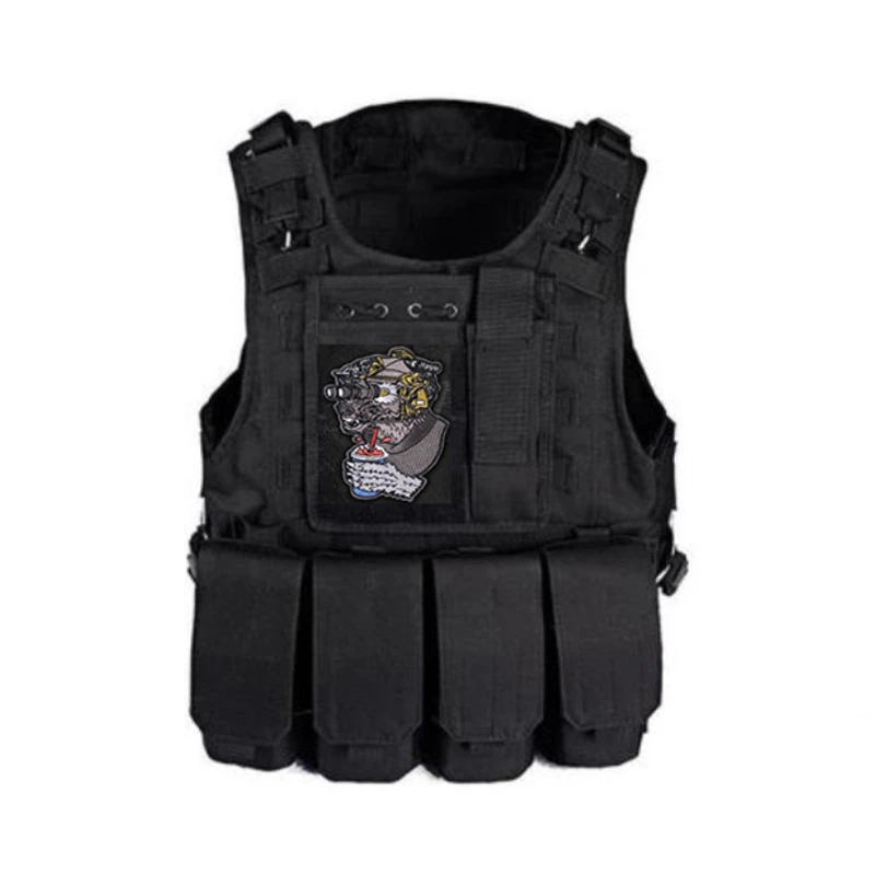 Вышитая нашивка волка для напитков механический шлем сланцевый волк тактическая