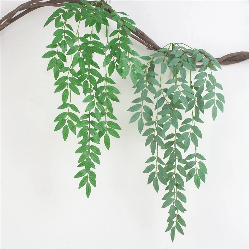 

1pcs Artificial Willow Vine Green Leaves Simulation Plant Ivy Rattan Wreath Wedding Decoration Home Garden Hotel Fake Flowers