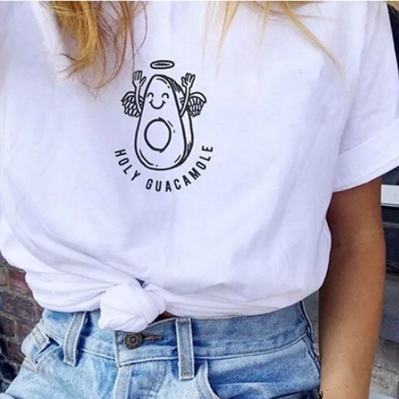 

Holy Guacamole Print T-Shirt Tumblr Shirt Gift For Vegan Avocado Christian T Shirt Slogan Tee Vegan believer prayer Shirts-J106