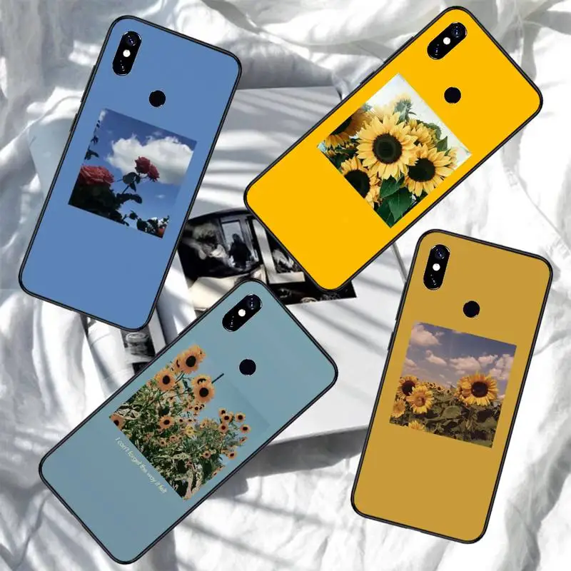 

Rose Flowers Sunflower aesthetics pattern Phone Case For Xiaomi Redmi note 7 8 9 11 i t s 10 A poco f3 x3 pro lite funda cover