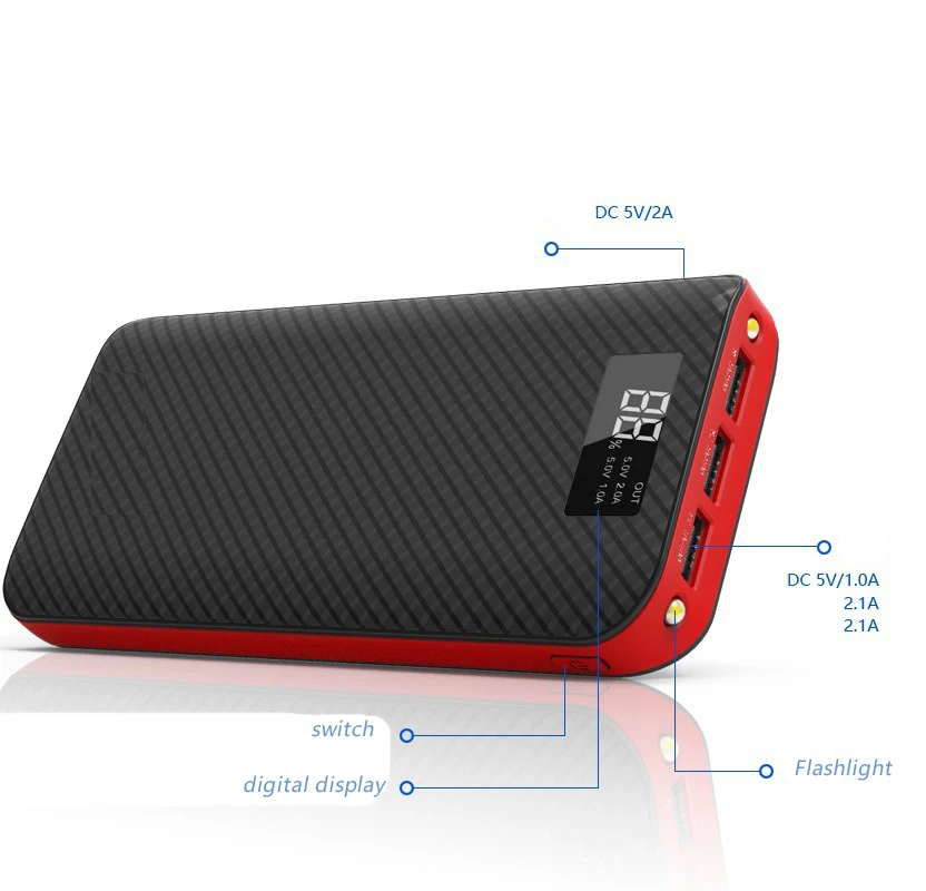 Портативное зарядное устройство 10000mAh батарея банка сотового телефона резервная батарея 5 V/2.1A литий-полимерная батарея три usb-порта для зарядки
