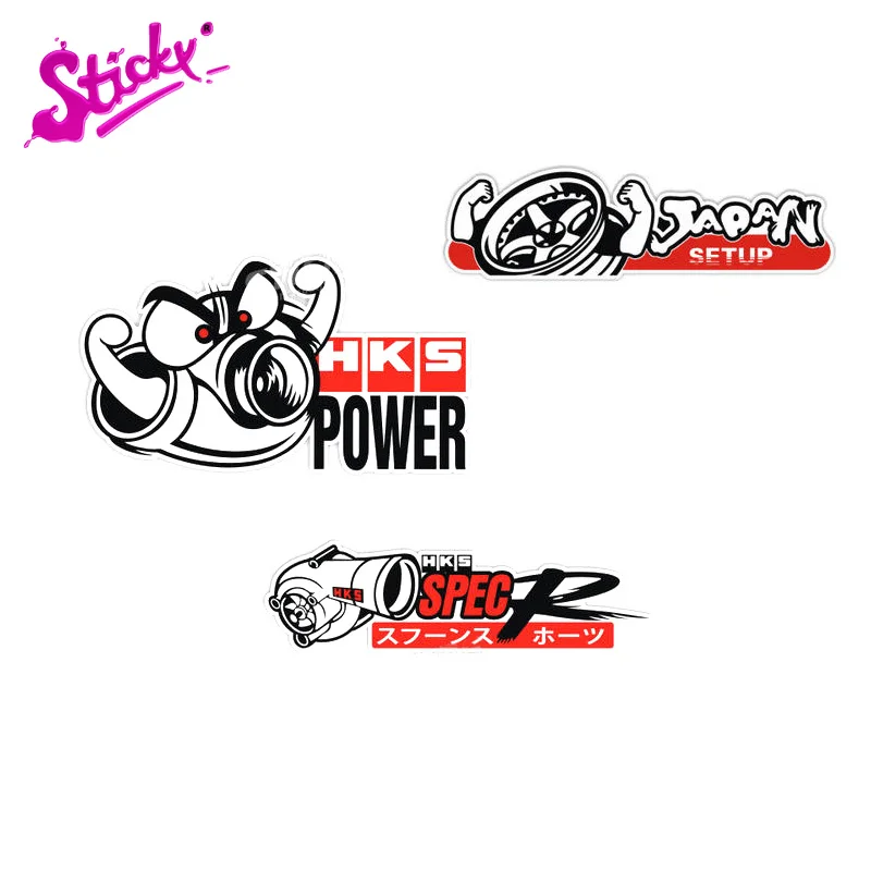 

STICKY HKS Badge Brand Car Sticker Decal Deco Motorcycle Off-road Laptop Trunk Guitar Rear Windshield PVC Vinyl Stickers