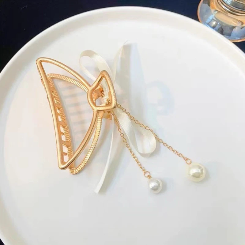 Элегантная сетчатая пряжа с бантом зажим для волос милая розетка Акула заколки