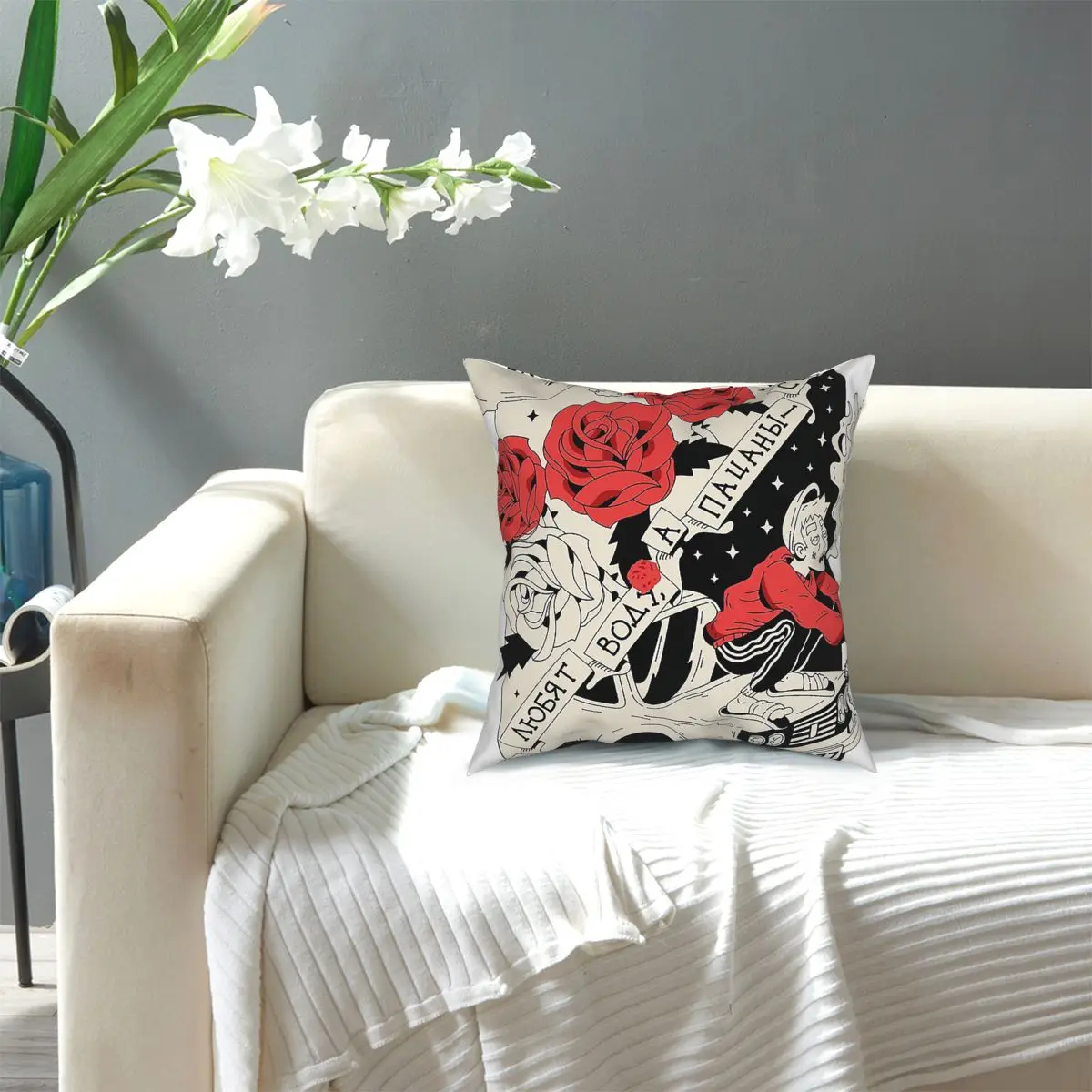

Roses Love Water, And Kid-Belarus Square Pillow Case Polyester Throw Pillow Customized Pillowcase