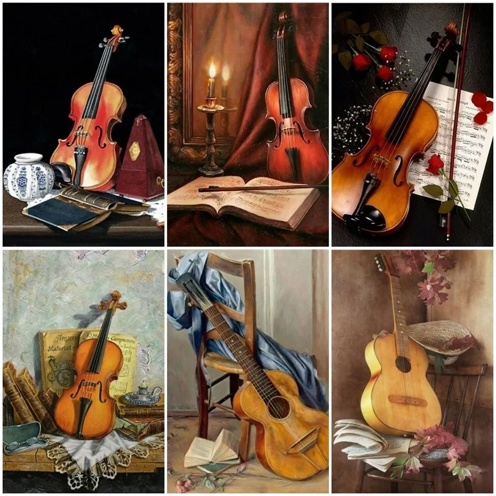 Алмазная вышивка Мультяшные картины Стразы алмазная живопись скрипка