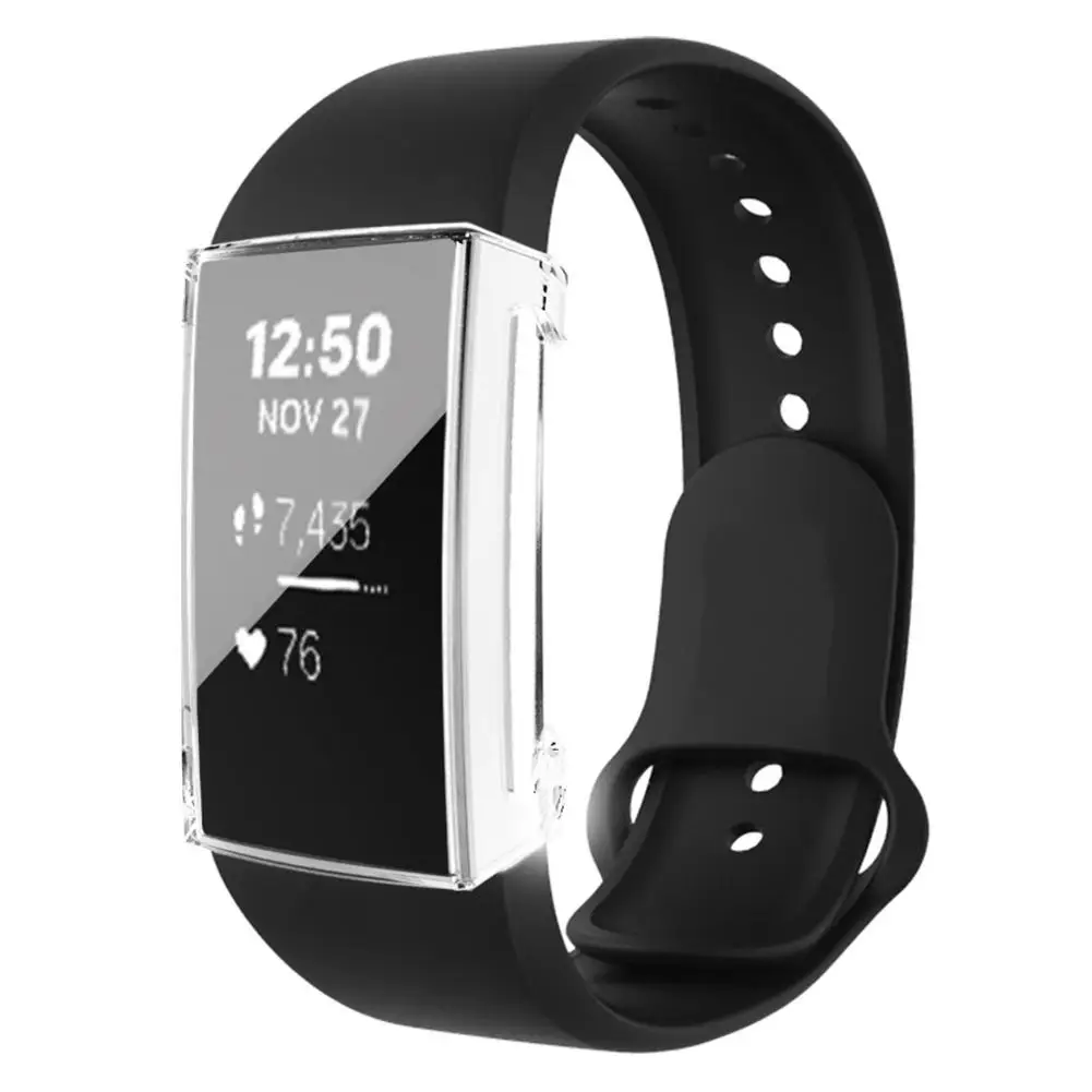 

New Plating Protective Case For Fitbit Charge4 Smart Watch Cover Full Edged Protector Anti Shock With Screen Film Shell Durable
