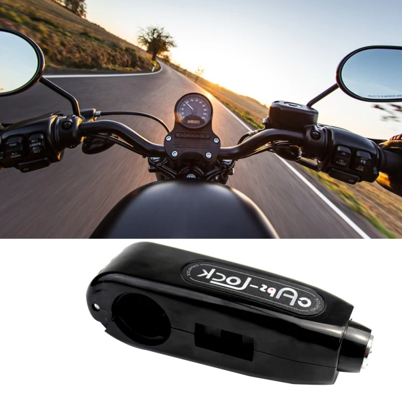 

Motorcycle Handlebar Brake Lever Grip Throttle Cap Lock Security Anti Theft Motorcycle Handlebar Grip Lock and 2 Keys