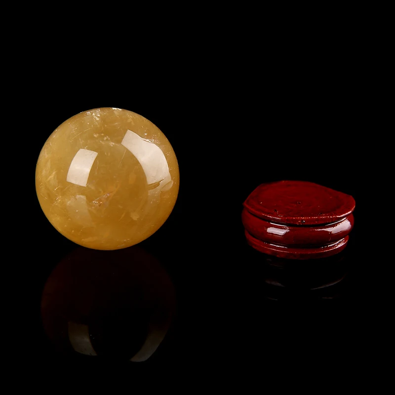 

40mm Citrine Stones Ball Natural Crystal Sphere Ball Healing Gemstone For Home Ornaments Supplies