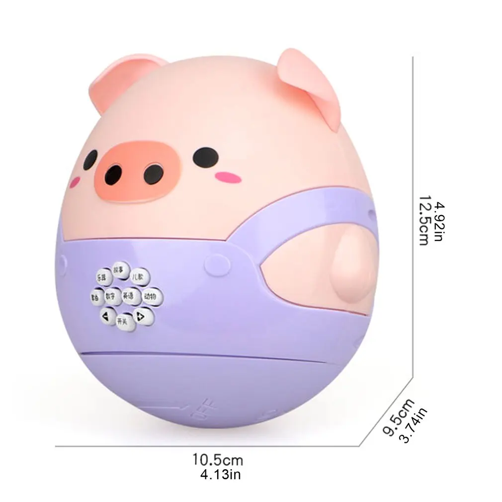 

1pc Early Education Toys Tumbler Pig Baby Story Machine Educational Multifunctional Music Learning Machine Random Color