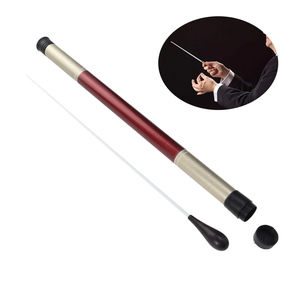 

2pcs Orchestra Baton Conductor Baton Concert Musical Accssory with Imitation Handle(Black+Brown)