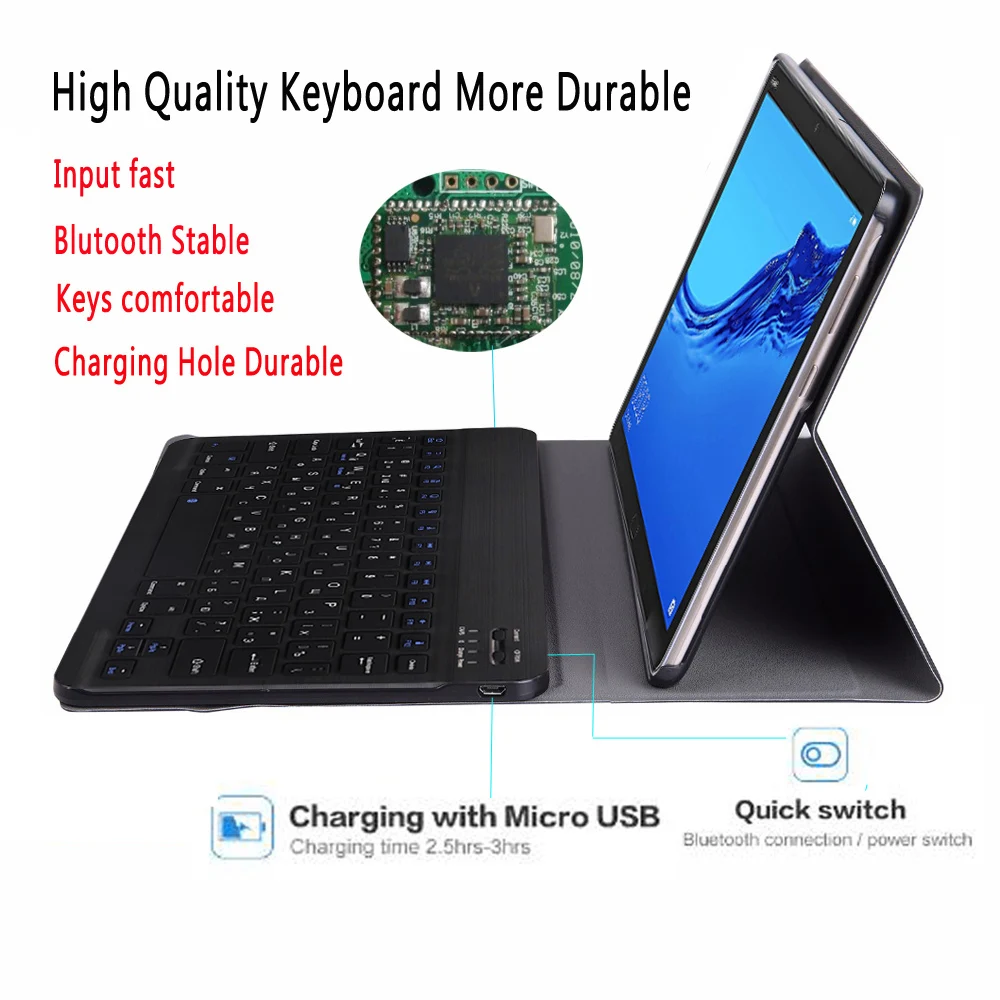 Чехол с русской клавиатурой для huawei Mediapad M5 Lite 10 1 BAH2 W09 W19 L09 чехол клавиатура