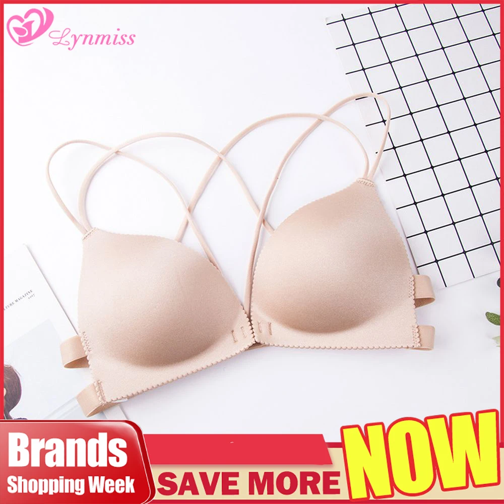 

Бюстгальтер женский, бесшовный, с застежкой спереди