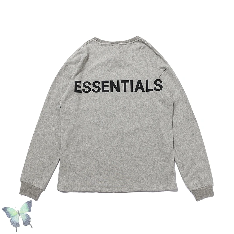 

Fashion Back Logo Essentials Long Sleeve T-shirt 100% Cotton Oversize Men Women Essentials T Shirt