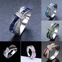 fashion and popular womens stone crystal euro american style ring size 6 10