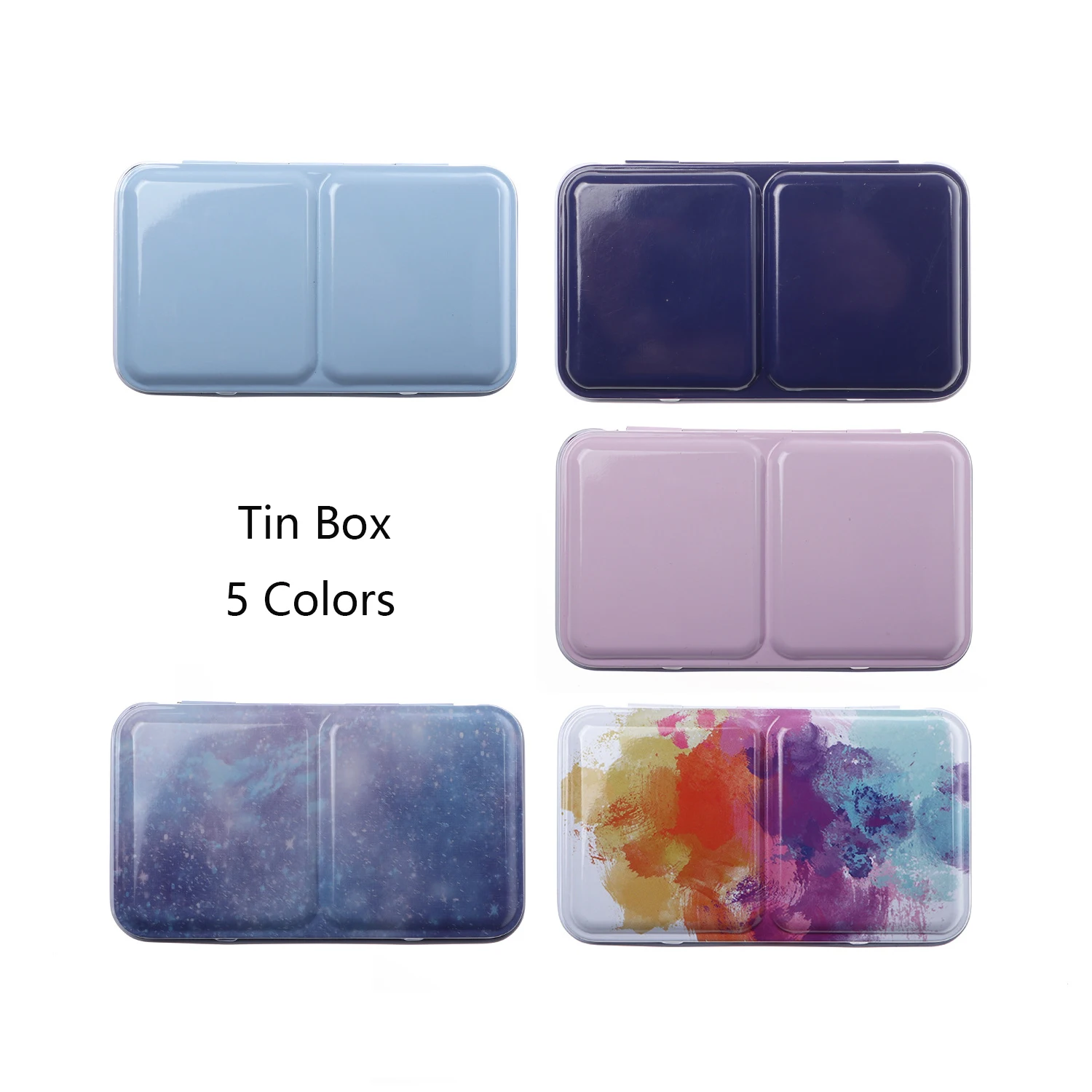 

24/48 Grids Starry Empty Palette Painting Storage Iron Tins Paint Tray Box with Half Pans For Watercolor/Oil/ Acrylic Paints