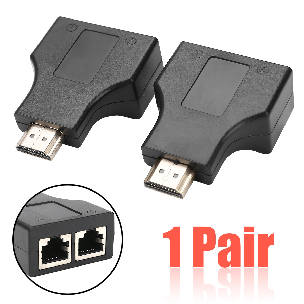 1 пара сетевых кабелей с двумя портами HDMI-совместимый удлинитель от CAT-5/6 кабеля