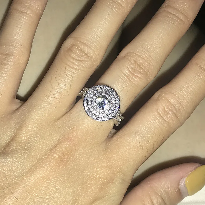 

Yanleyu 2019 New Fashion Women Ring Finger Jewelry Solid 925 Sterling Silver Cubic Zirconia Wedding Engagement Ring PR351