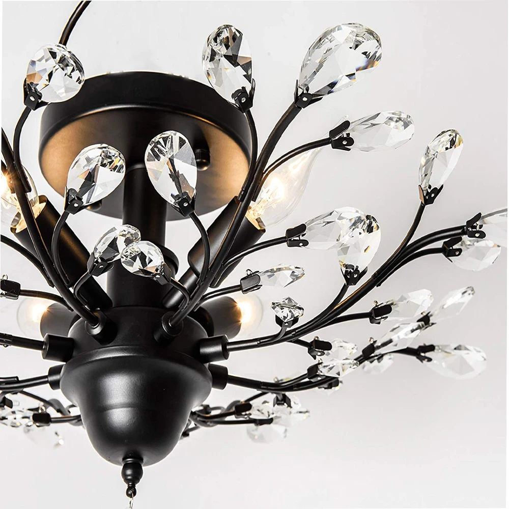 Винтажный Хрустальный черный светильник K9 прозрачный СВЕТОДИОДНЫЙ Эдисона