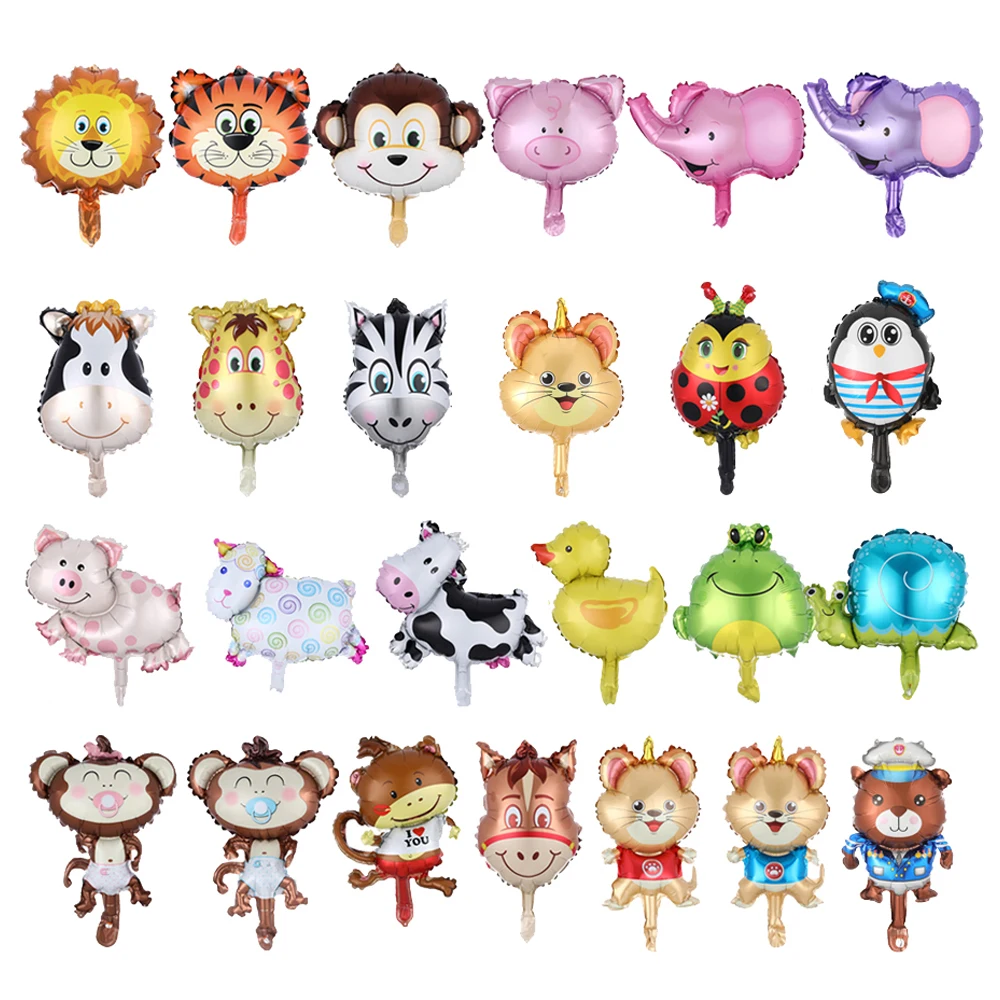 10 шт./лот мини-шарик в форме животных лев корова свинья лошадь Мультяшные