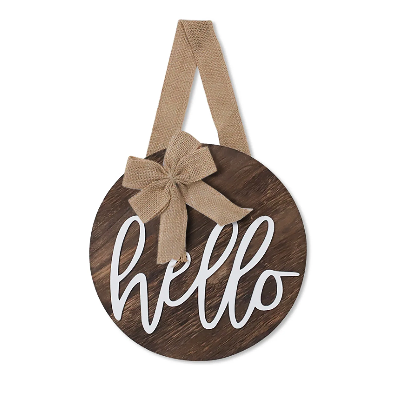 

Hanging Knot Country Style Plaque Custom Sign Wall Double Bow Wooden Material Bar 30 X 30 Cm Front Door Decoration Welcome Logo