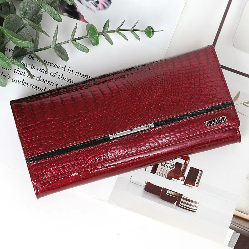 Free Gift Women Wallet Patchwork Patent Leather High Quality Card Holder Long Sequined Hasp Female Purse New Fashion Brand AE151