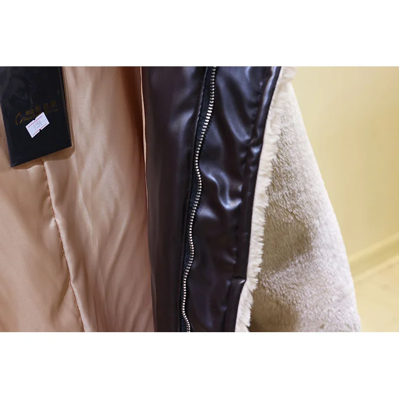 

Thick Warm White Lamb Fur Jacket Women Winter Korean Fashion Loose Short Splicing Pocket Double Faced Fur Coat Female Outerwear